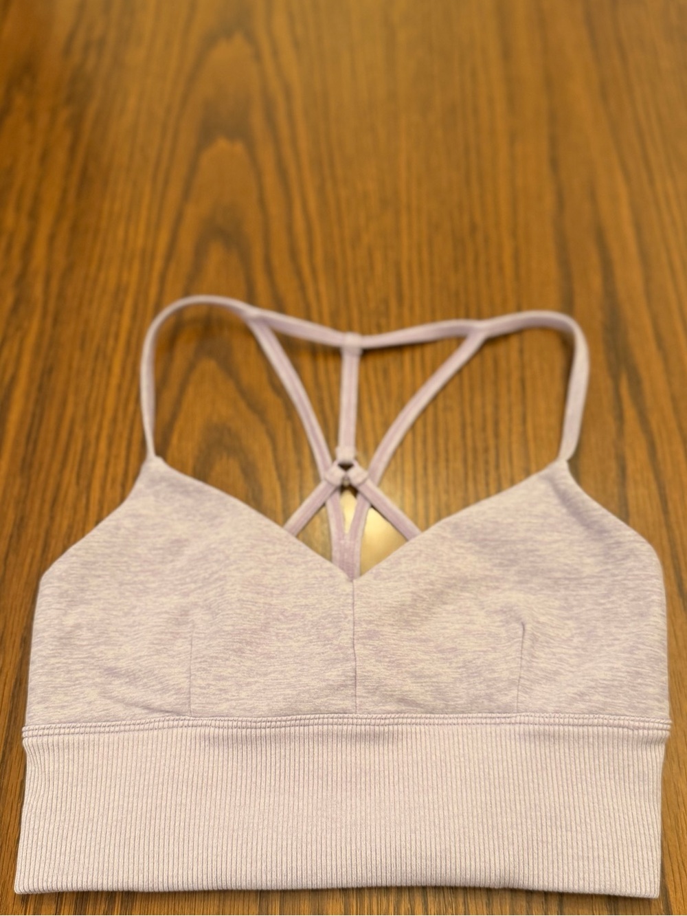 ALO Yoga Lavender lavish Bra Strappy Ribbed Band Sports Bra